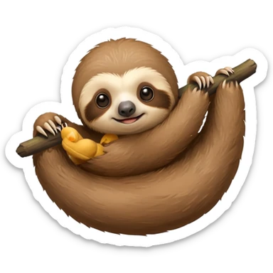 baby sloth with toy sticker