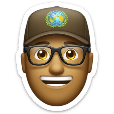 Un señor con lentes y gorra blanca sticker