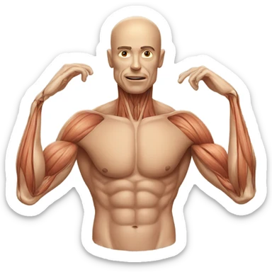 a thin body with draw anatomy muscles sticker