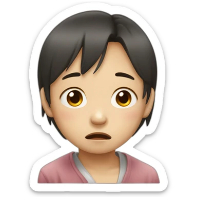 crying asian child in tears sticker