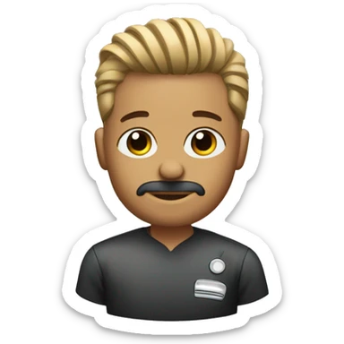 barber with clippers sticker