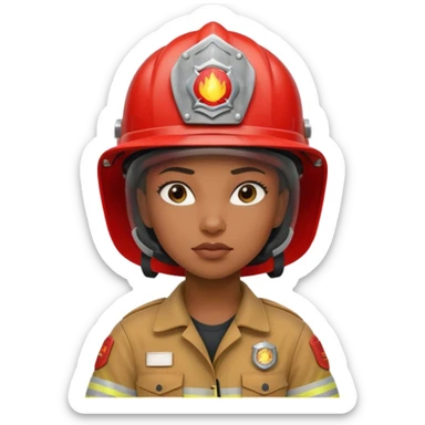 black women Firefighter wearing helmets sticker
