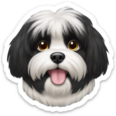 Shitzu black hair sticker