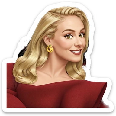 smiling blonde girl with earrings sticker