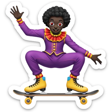 skater clown skating black sticker