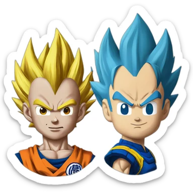 Goku and vegeta potara sticker