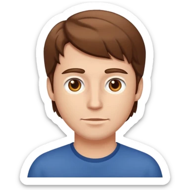 hazme un senor blanco  con pelo cafe  sticker