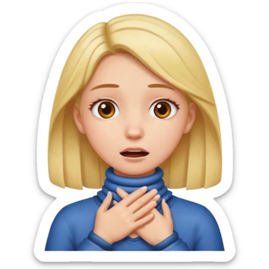 girl with hands around her neck choking sticker