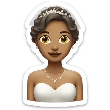 bride with veil with medium skin tone sticker