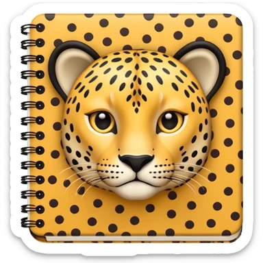 leopard patterned notebook sticker
