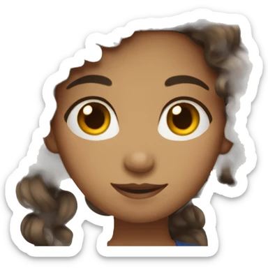 fair skin girl emoji with long dark curly hair sticker