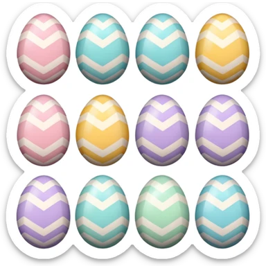 3 Chevron pattern Easter eggs sticker