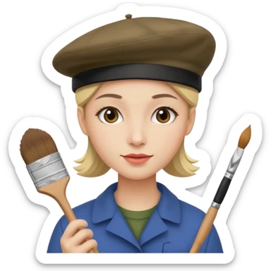 artiste peintre à sticker