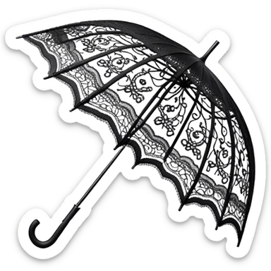 black lace umbrella sticker