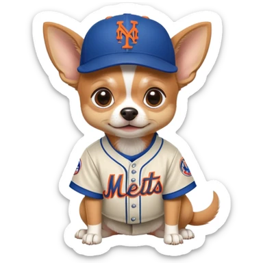 chiahuahua in mets outfit sticker