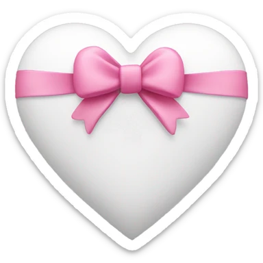 White heart with pink bow around it  sticker