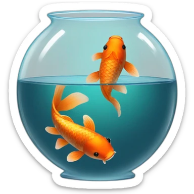 koi in a big fish bowl sticker