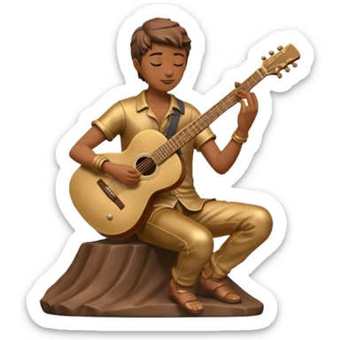 statue playing guitar sticker