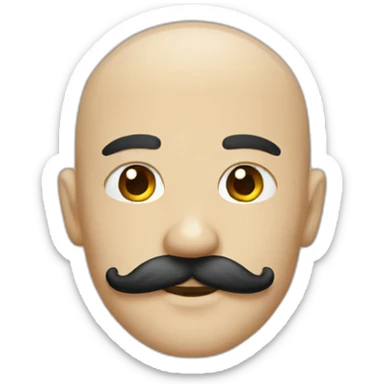 Skinhead with mustache sticker