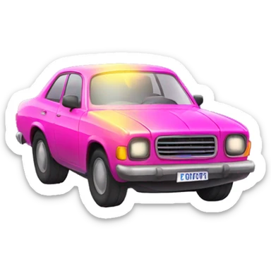 a car with neon buzzing light sticker