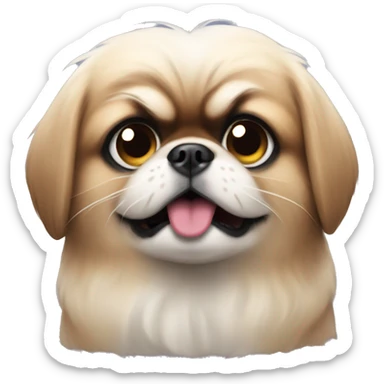 Pekingese puppy mad sticker