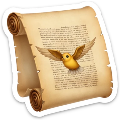 create an emoji of a flying scroll sticker