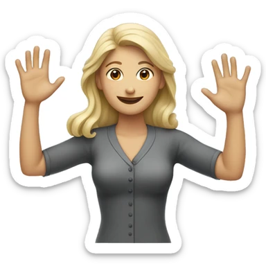 Woman wave hand  sticker