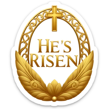 He is risen text sticker