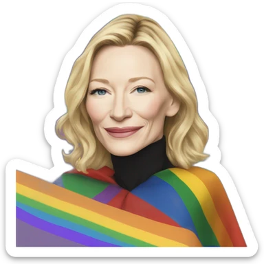 Cate blanchett pull lgbt flag sticker