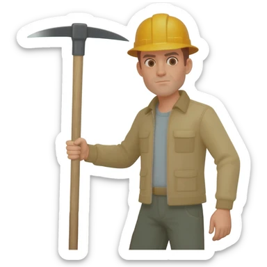 archaeologist with mattock sticker