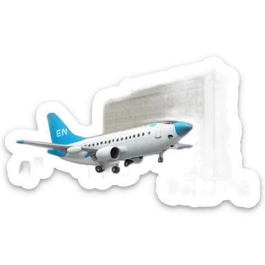 Un avion deux immeubles sticker