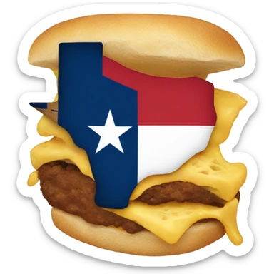 Shape of Texas eating sticker