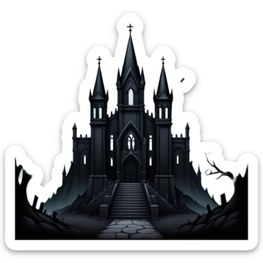 Badass dark gothic edgy scenery  sticker