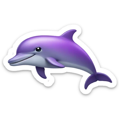 Purple dolphin sticker