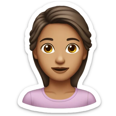 brunette girl brown eyes tan skin sticker