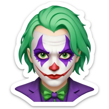 Glitter Purple and White Joker Gangster Green Hair sticker