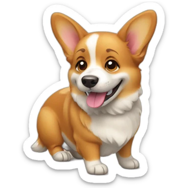 smiling corgi dog sticker