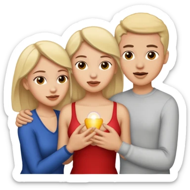 Female, male, female hard-core threesome  intimate sex with clear view of penis and vaginas sticker