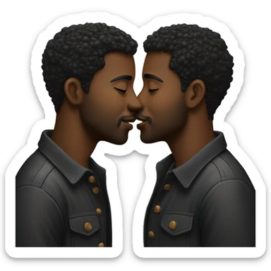 two gay men kissing (black men) sticker