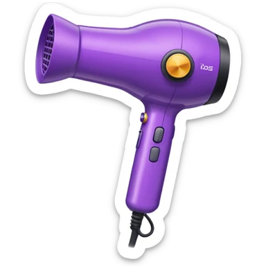 purple hair dryer sticker