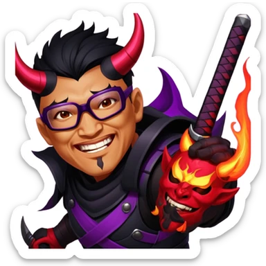 Demon-Horned Warrior sticker