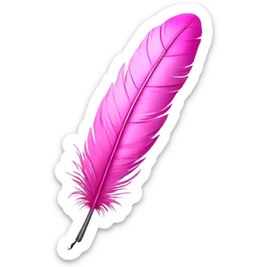 pink feather quill with ink sticker