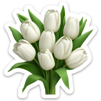 white tulip bouquet  sticker