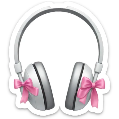 Headphones with pink bows sticker