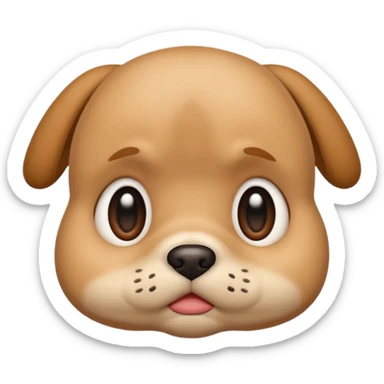 sad face with a big pouty bottom lip, and puppy eyes sticker