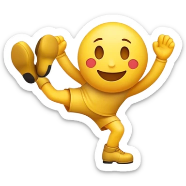 happy emoji kicking their feet  sticker