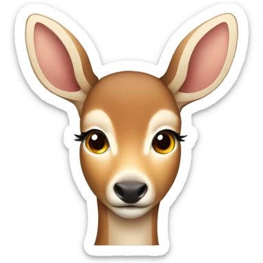 Female deer with eyelashes sticker