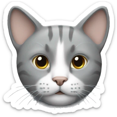 Cat grey with lines sticker