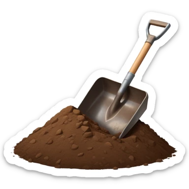 shovel digging with a small dirt pile sticker
