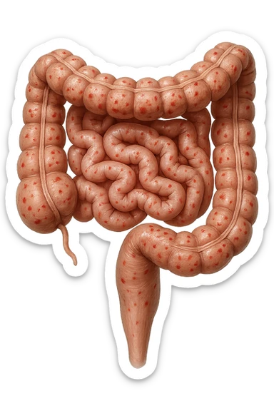 intestino umano anatomico CON RED SPOT SPARSI
IPERREALISTICO 4K sticker